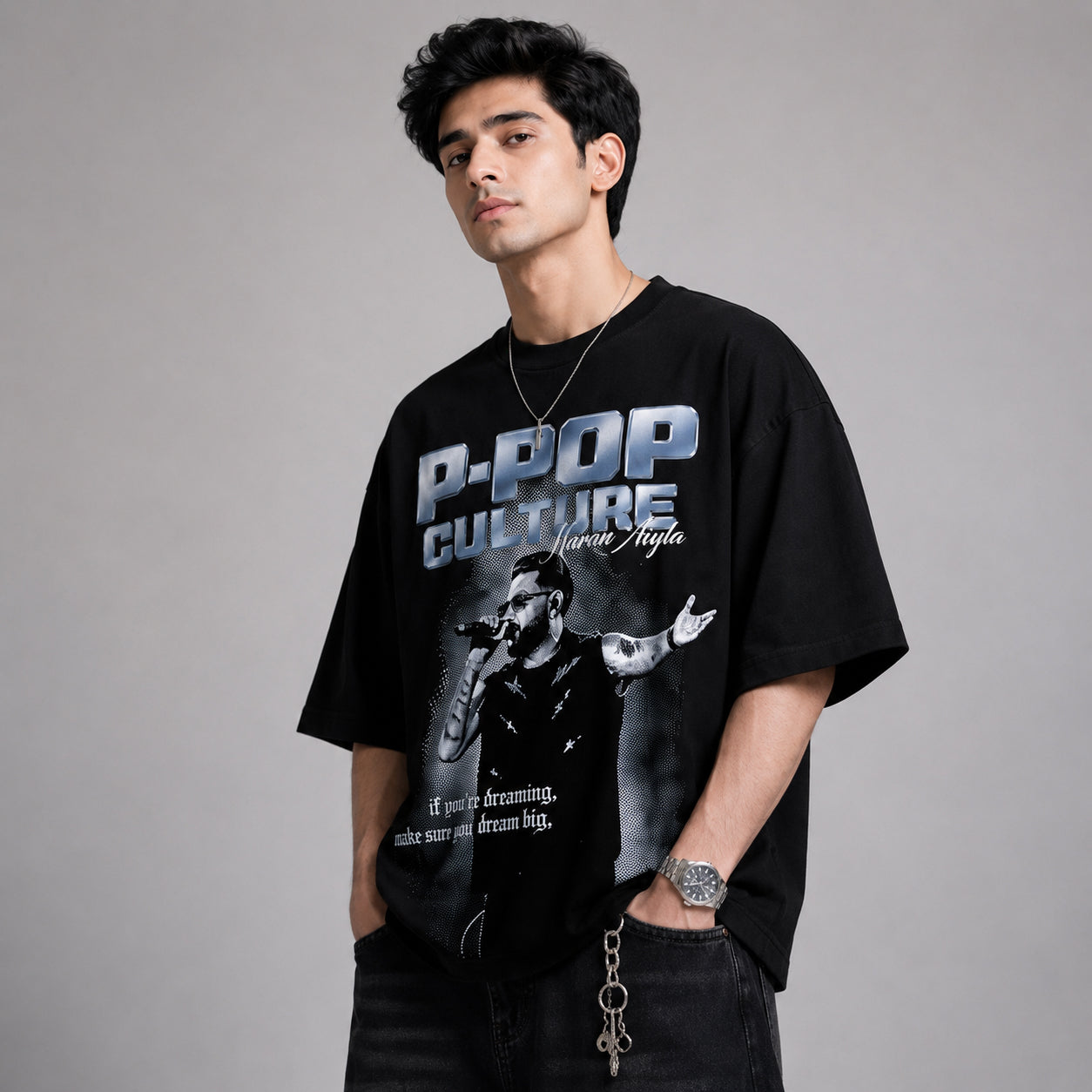 P-Pop Culture Oversized T-Shirt